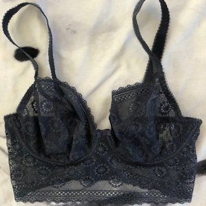 Freya Longline Lace Bra - 32D - Slate Blue
